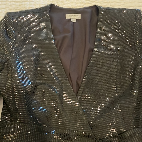 Tahari black sequin jacket size large new w tags new in bag - Picture 3 of 8